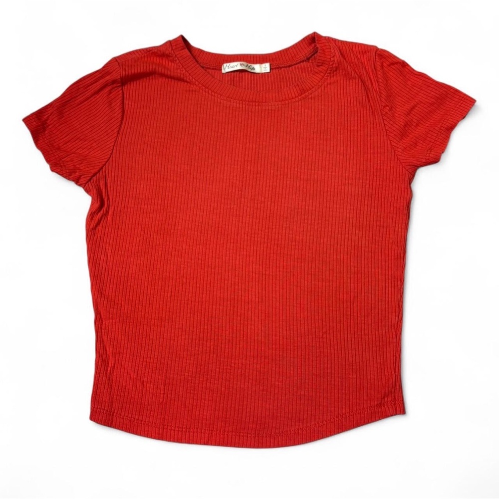 SHEIN Ribbed Crop Top Size Small Fitted Tee